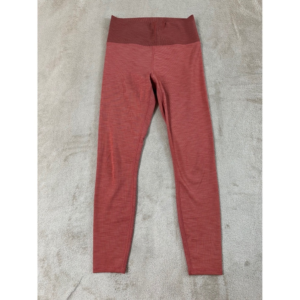 Vuori Clean Elevation‎ Leggings Women's Size Small Rust Red Ribbed High Rise EUC